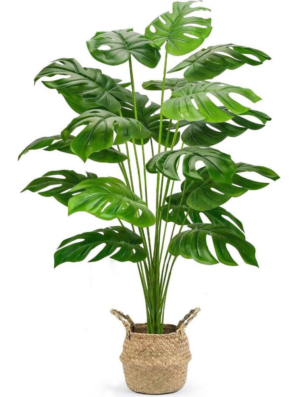 44" Tall Artificial Tree in Round Basket - Lifelike Fake Plant for Home Decor